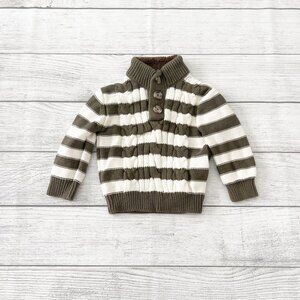 Cherokee Striped Cable Knit Sweater